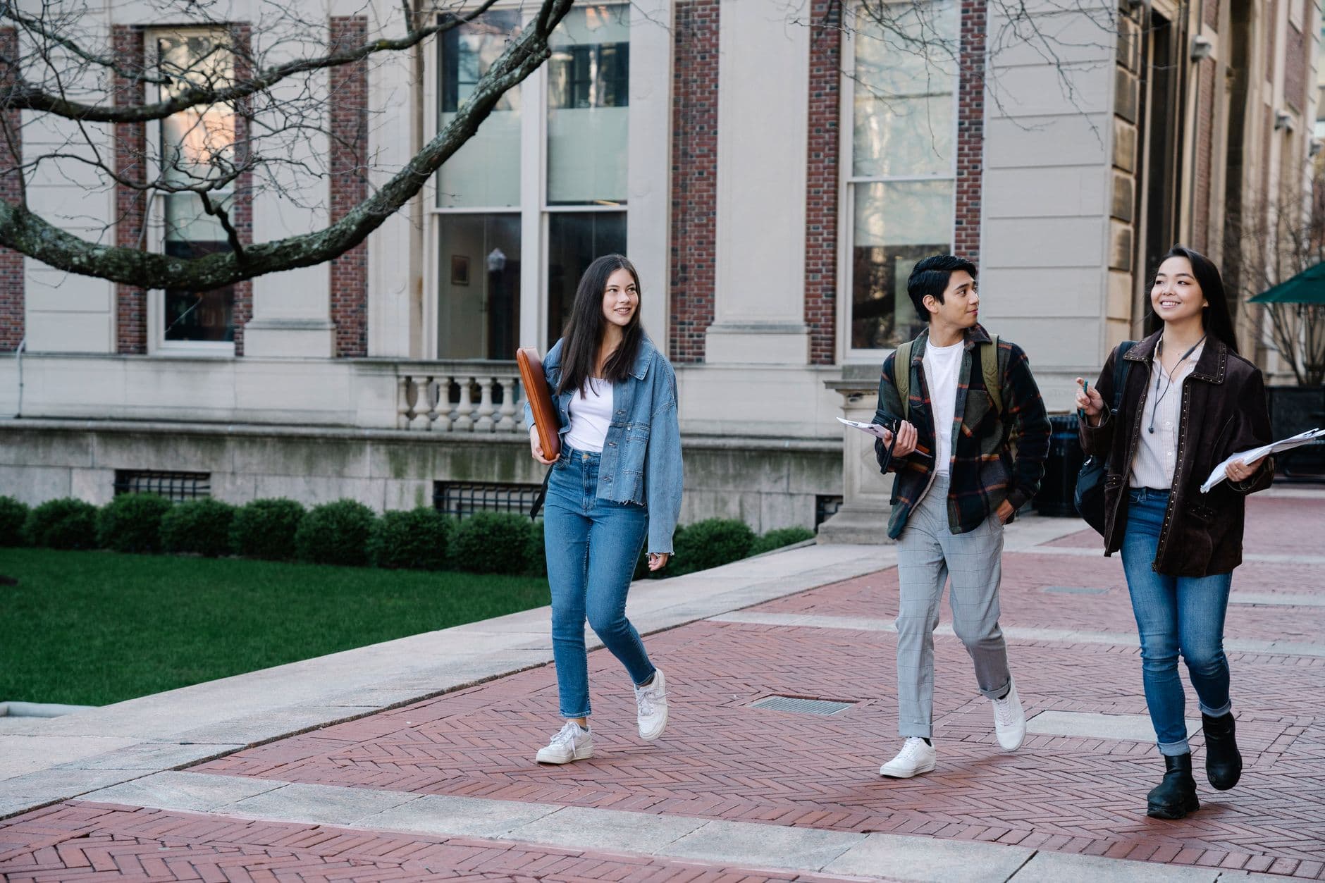 Students on a university campus