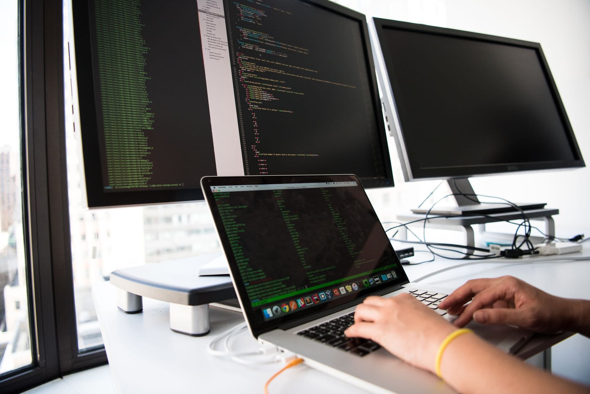 A technology team at work