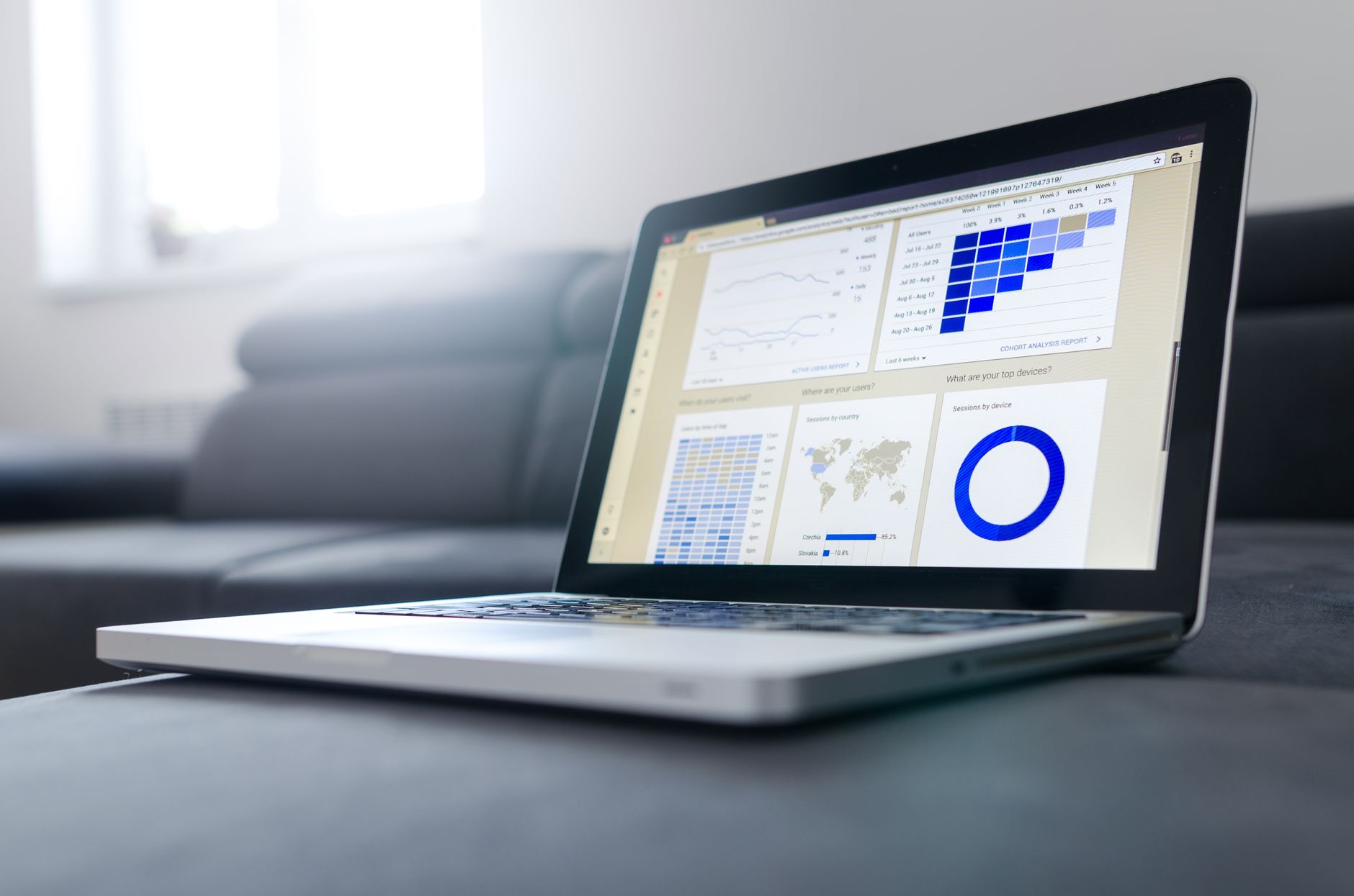 Search analytics on a laptop