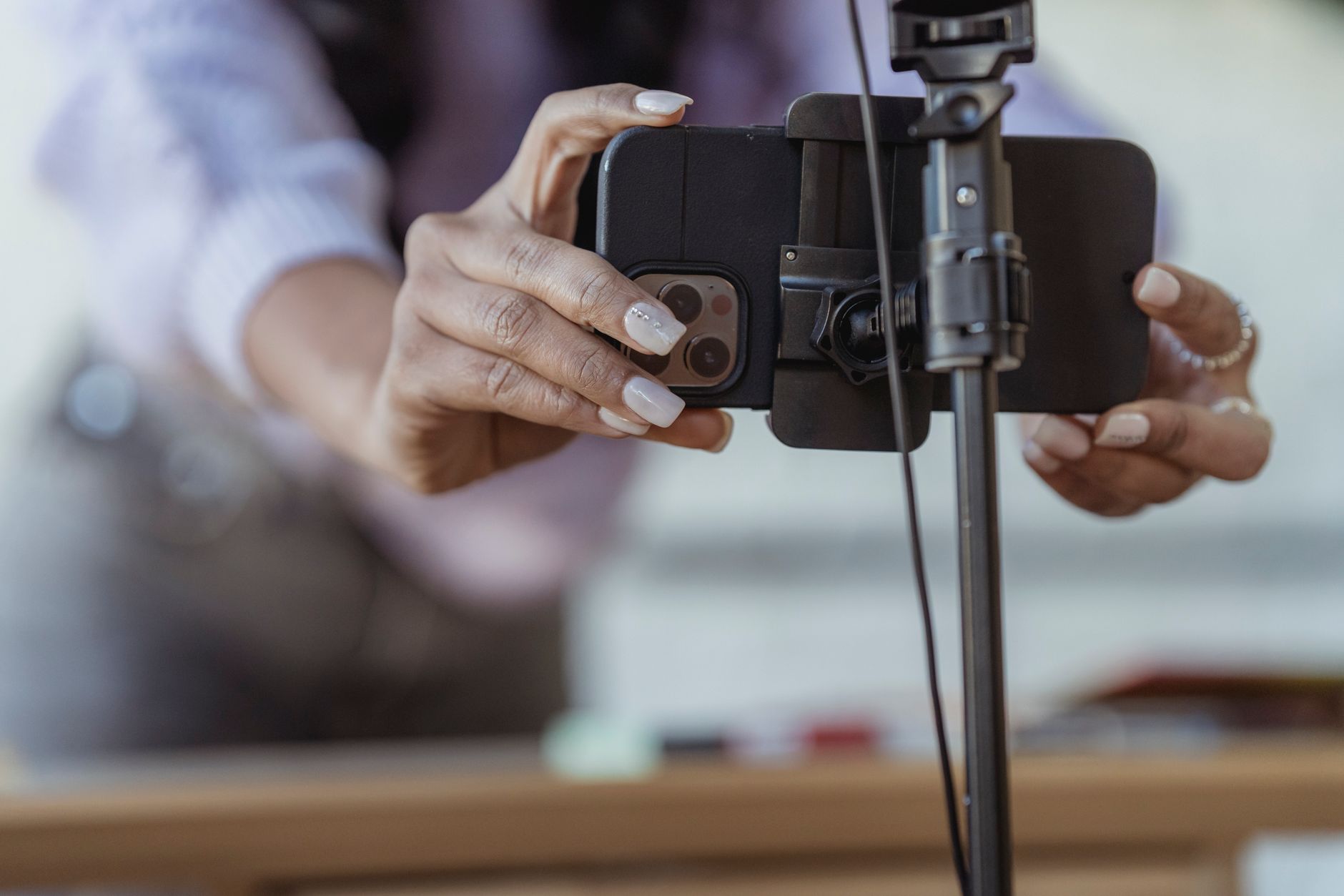 Social content being shot on a phone